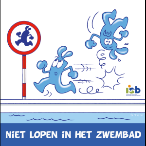 Bordje "Niet lopen in het zwembad"