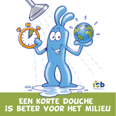 Bordje "Een korte douche is beter voor het milieu"