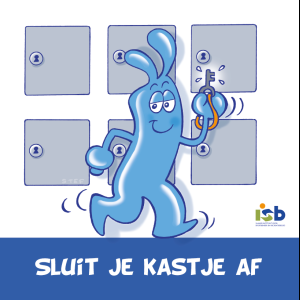 Bordje "Sluit je kastje af"